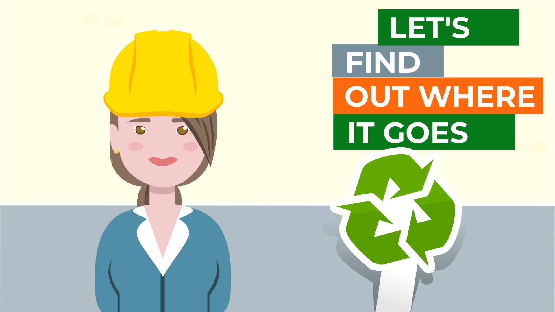 Virtual Commmunity image that reads "Let's find out where it goes" in relation to recycling