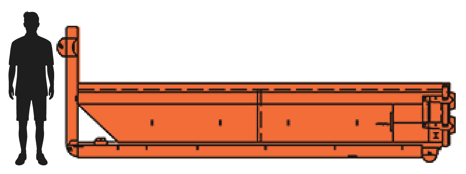 Illustration of a 10 yard dumpster