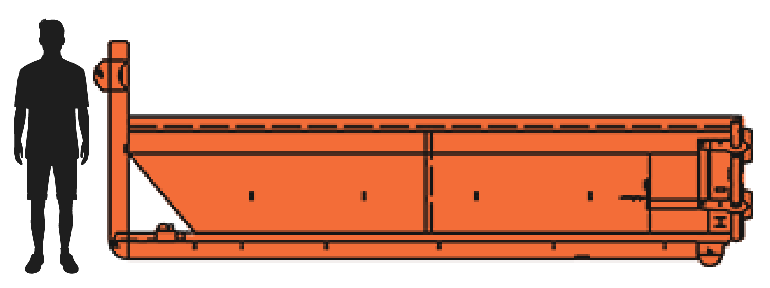 Illustration of a 15 yard dumpster